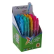 Golyóstoll, 0,25 mm, nyomógombos, vegyes test, FLEXOFFICE "Jonat", kék 36 db