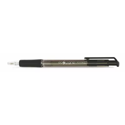 Golyóstoll, 0,4 mm, nyomógombos, FLEXOFFICE "EasyGrip", fekete 12 db