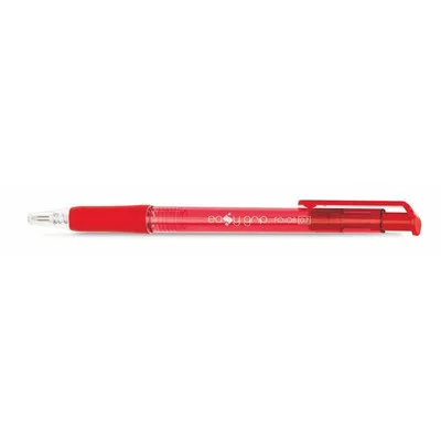 Golyóstoll, 0,4 mm, nyomógombos, FLEXOFFICE "EasyGrip", piros 12 db