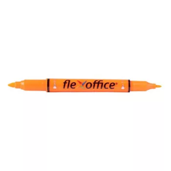   Szövegkiemelő, 1,0/4,0 mm, kétvégű, FLEXOFFICE "HL01", narancs 12 db