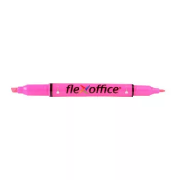   Szövegkiemelő, 1,0/4,0 mm, kétvégű, FLEXOFFICE "HL01", rózsaszín 12 db