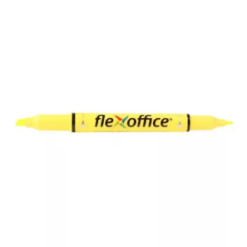   Szövegkiemelő, 1,0/4,0 mm, kétvégű, FLEXOFFICE "HL01", sárga 12 db