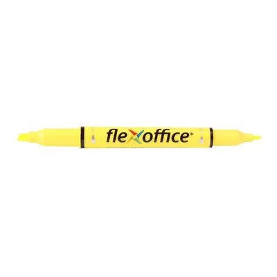 Szövegkiemelő, 1,0/4,0 mm, kétvégű, FLEXOFFICE "HL01", sárga 12 db