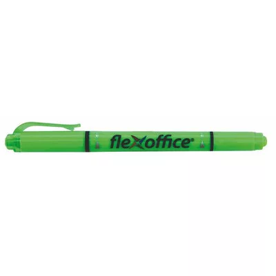 Szövegkiemelő, 1,0/4,0 mm, kétvégű, FLEXOFFICE "HL01", zöld 12 db
