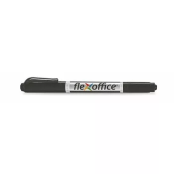   Alkoholos marker, 0,4/1,0 mm, kúpos, kétvégű, FLEXOFFICE "PM01", fekete 1 db