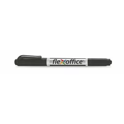 Alkoholos marker, 0,4/1,0 mm, kúpos, kétvégű, FLEXOFFICE "PM01", fekete 1 db