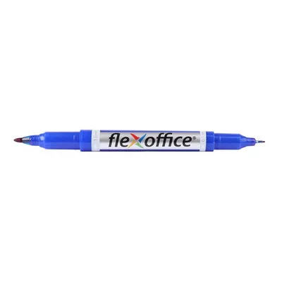Alkoholos marker, 0,4/1,0 mm, kúpos, kétvégű, FLEXOFFICE "PM01", kék 1 db