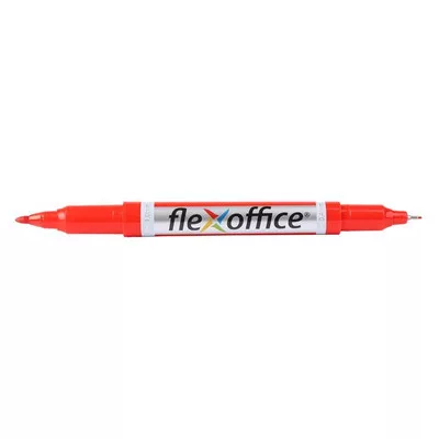 Alkoholos marker, 0,4/1,0 mm, kúpos, kétvégű, FLEXOFFICE "PM01", piros 1 db
