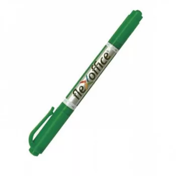   Alkoholos marker, 0,4/1,0 mm, kúpos, kétvégű, FLEXOFFICE "PM01", zöld 1 db