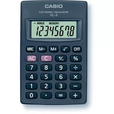 Zsebszámológép, 8 számjegy, CASIO "HL-4T" 1 db