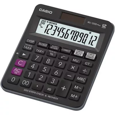 Számológép, asztali, 12 számjegy, CASIO "MJ-120D PLUS" 1 db