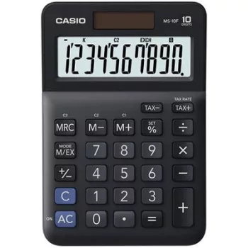   Számológép, asztali, 10 számjegy, CASIO "MS-10 F", fekete 1 db