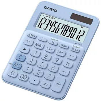   Számológép, asztali, 12 számjegy, CASIO "MS 20UC", világoskék 1 db