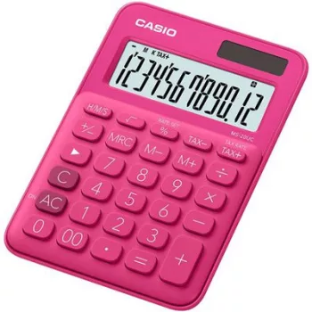   Számológép, asztali, 12 számjegy, CASIO, "MS 20 UC", magenta 1 db
