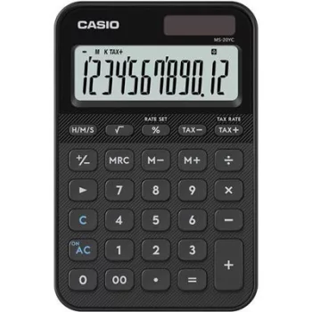   Számológép, asztali, 12 számjegy, CASIO, "MS 20 YC", fekete 1 db