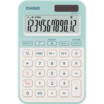   Számológép, asztali, 12 számjegy, CASIO, "MS 20 YC", világoszöld 1 db