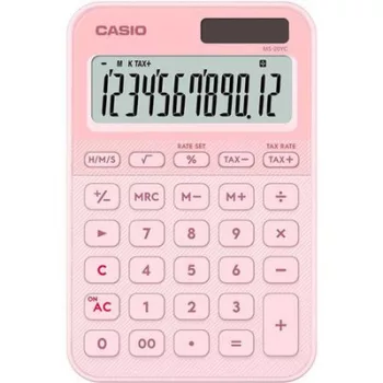   Számológép, asztali, 12 számjegy, CASIO, "MS 20 YC", világos rózsaszín 1 db