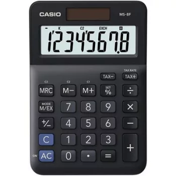   Számológép, asztali, 8 számjegy, CASIO "MS-8 F", fekete 1 db