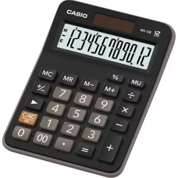   Számológép, asztali, 10 számjegy, CASIO "MX 12B", fekete 1 db