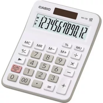   Számológép, asztali, 12 számjegy, CASIO "MX 12WE", fehér 1 db