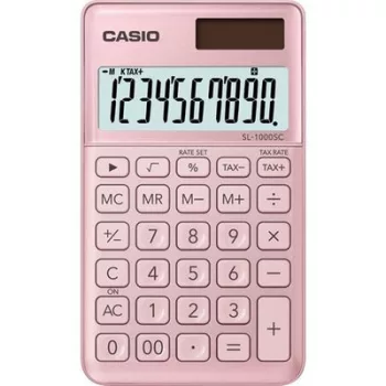   Zsebszámológép, 10 számjegy, CASIO "SL 1000", világos rózsaszín 1 db