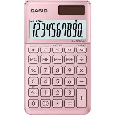 Zsebszámológép, 10 számjegy, CASIO "SL 1000", világos rózsaszín 1 db