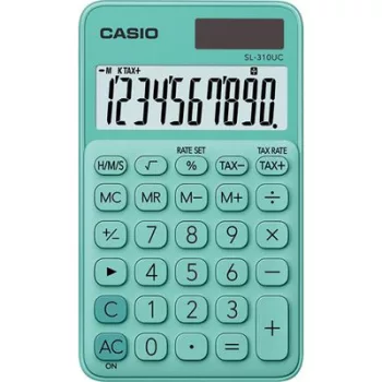   Zsebszámológép, 10 számjegy, CASIO "SL 310", zöld 1 db