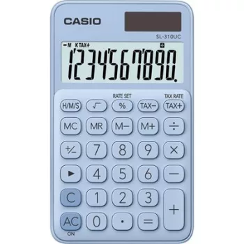   Zsebszámológép, 10 számjegy, CASIO "SL 310", világoskék 1 db