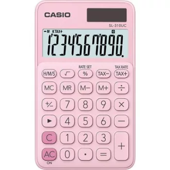   Zsebszámológép, 10 számjegy, CASIO "SL 310K", világos rózsaszín 1 db