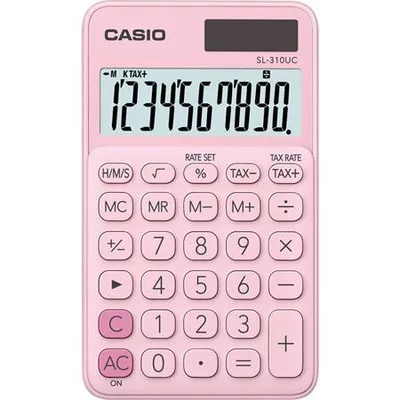 Zsebszámológép, 10 számjegy, CASIO "SL 310K", világos rózsaszín 1 db