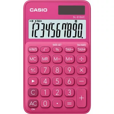 Zsebszámológép, 10 számjegy, CASIO "SL 310", rózsaszín 1 db