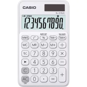   Zsebszámológép, 10 számjegy, CASIO "SL 310" fehér 1 db