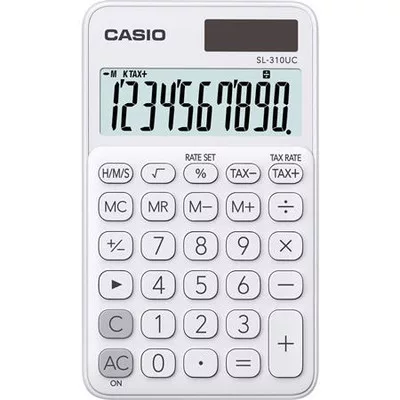Zsebszámológép, 10 számjegy, CASIO "SL 310" fehér 1 db