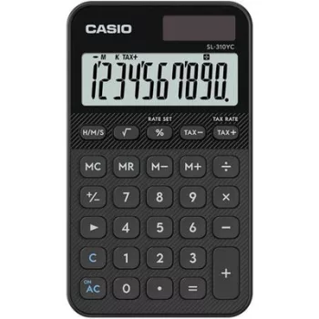   Zsebszámológép, 10 számjegy, CASIO "SL 310 YC", fekete 1 db