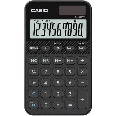 Zsebszámológép, 10 számjegy, CASIO "SL 310 YC", fekete 1 db