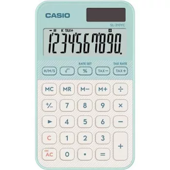   Zsebszámológép, 10 számjegy, CASIO "SL 310 YC", zöld 1 db