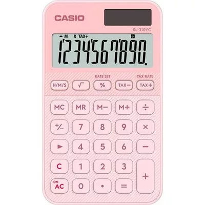 Zsebszámológép, 10 számjegy, CASIO "SL 310 YCK", rózsaszín 1 db