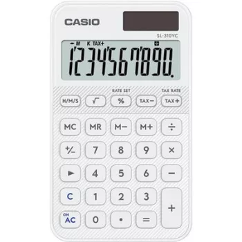   Zsebszámológép, 10 számjegy, CASIO "SL 310 YC", fehér 1 db