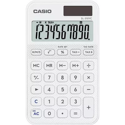 Zsebszámológép, 10 számjegy, CASIO "SL 310 YC", fehér 1 db