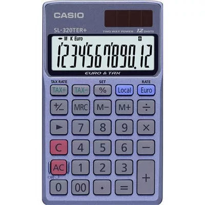 Zsebszámológép, 12 számjegy, CASIO "SL 320 TER+" 1 db