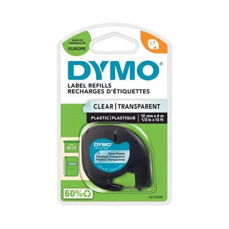 Feliratozógép szalag, 12 mm x 4 m, DYMO "Letratag", víztiszta 1 db