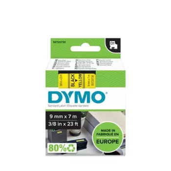   Feliratozógép szalag, 9 mm x 7 m, DYMO "D1", sárga-fekete