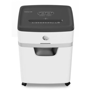   Iratmegsemmisítő, mikrokonfetti, 12 lap, HP "Oneshred 12MC", világosszürke