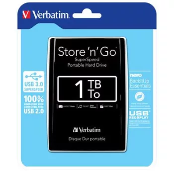   2,5" HDD (merevlemez), 1TB, USB 3.0, VERBATIM, fekete 1 db