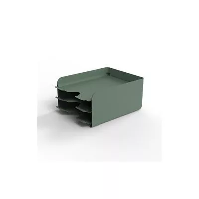 Irattálca, fém, 3 részes, ALBA, zöld