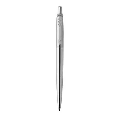 Golyóstoll, 0,7 mm, nyomógombos, ezüst színű klip, rozsdam. acél tolltest, PARKER "Royal Jotter", kék 1 db