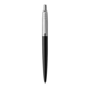   Golyóstoll, 0,7 mm, ezüst színű klip, bond street fekete tolltest, PARKER, "Royal Jotter", kék 1 db