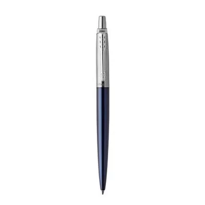 Golyóstoll, 0,7 mm, ezüst színű klip, royal kék tolltest, PARKER, "Royal Jotter", kék 1 db