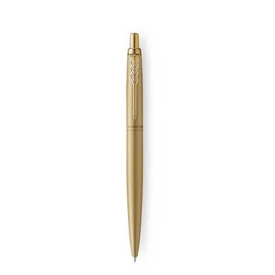 Golyóstoll, 0,7 mm, nyomógombos, arany színű klip, arany tolltest, PARKER, "Royal Jotter XL", kék 1 db