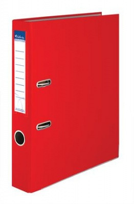 Iratrendező, 50 mm, A4, PP/karton, élvédő sínnel, VICTORIA OFFICE, "Basic", piros